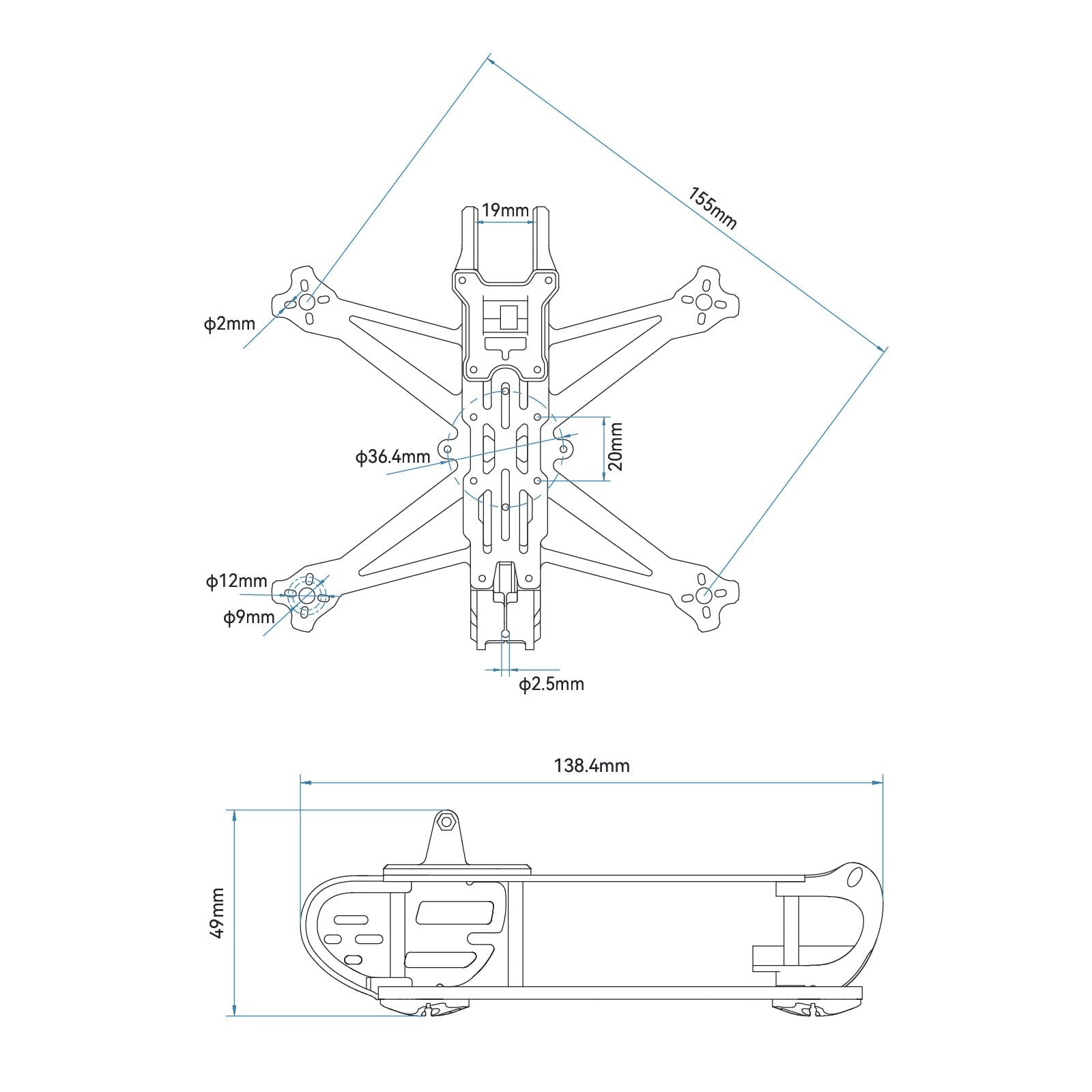 BetaFPV X-Knight 35 FPV Drone Frame