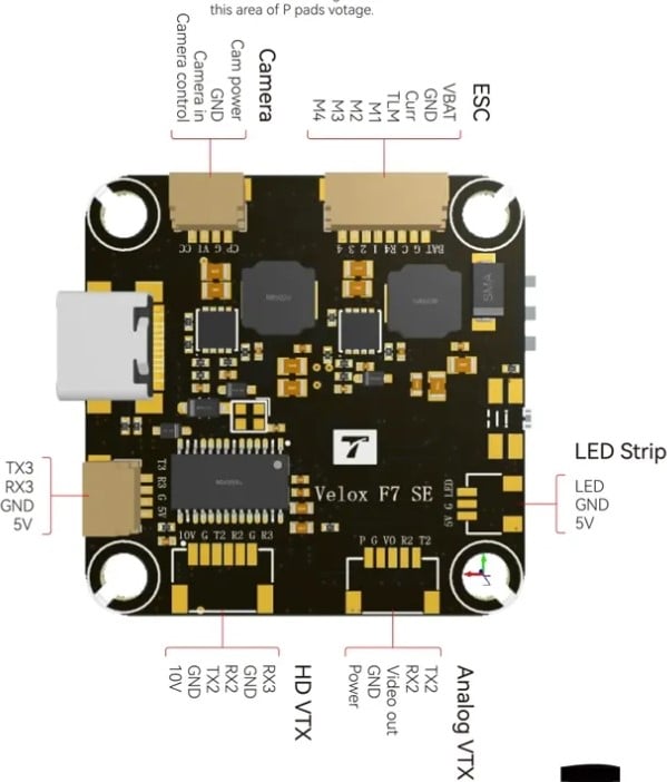 T-Motor Velox F7 SE FC & V50A SE 4in1 ESC Flight Stack
